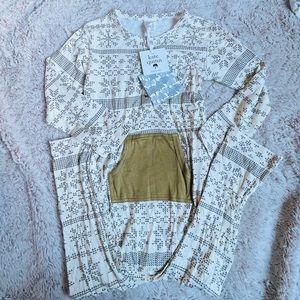 Kate Quinn Long Sleeve Henley Bamboo Romper Fair Isle 2T Months NWT